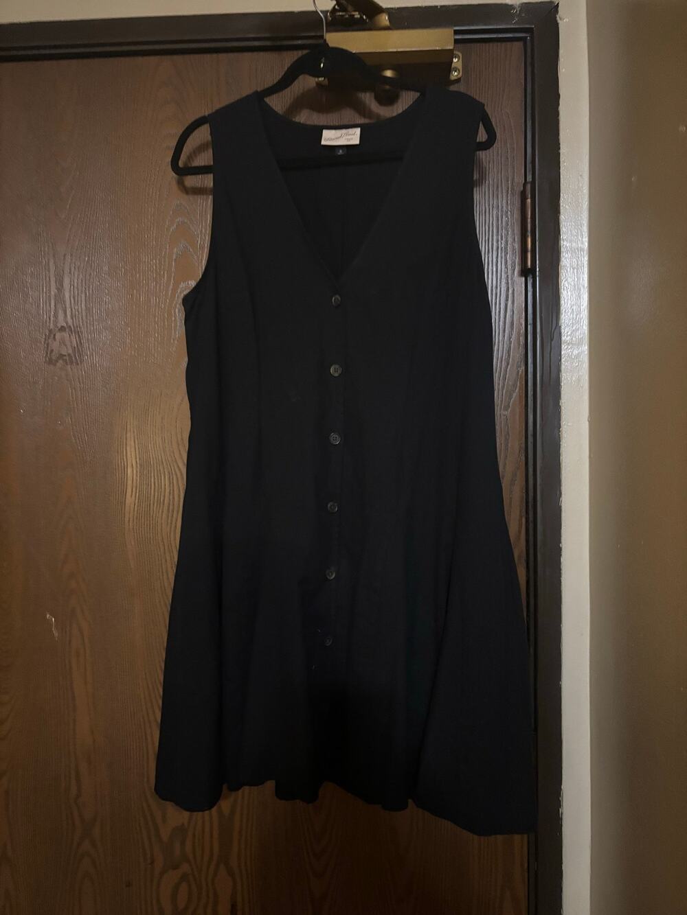 Universal Thread Black Button-Down Fall Preppy Office Sleeveless Midi Vest Dress